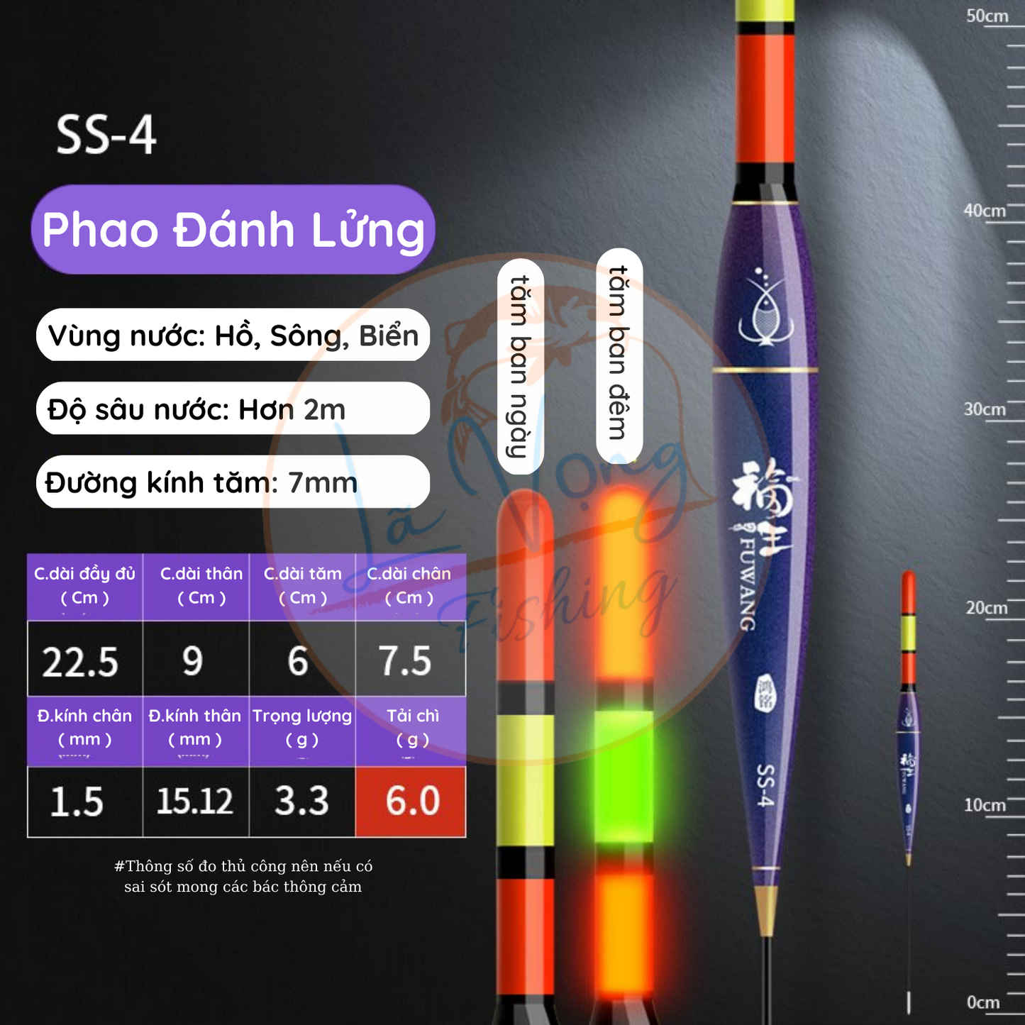 Phao câu lửng 5g - 8g mã SS chuyên đánh cá trắm đen,trắm cỏ... cá ăn lửng,cá mới thả