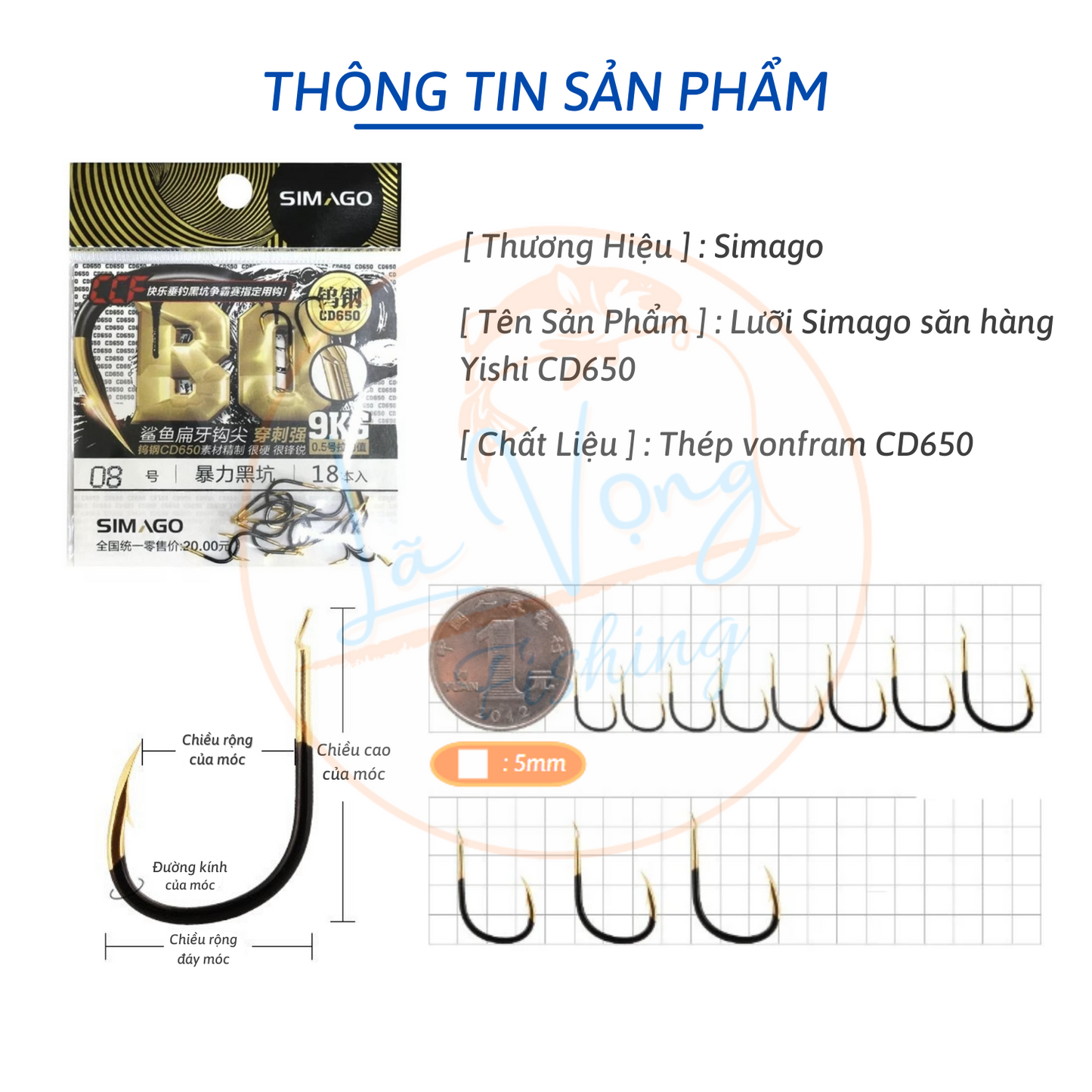 Lưỡi Săn Hàng SIMAGO Yishi Vàng Đen, Lưỡi săn hàng cao cấp