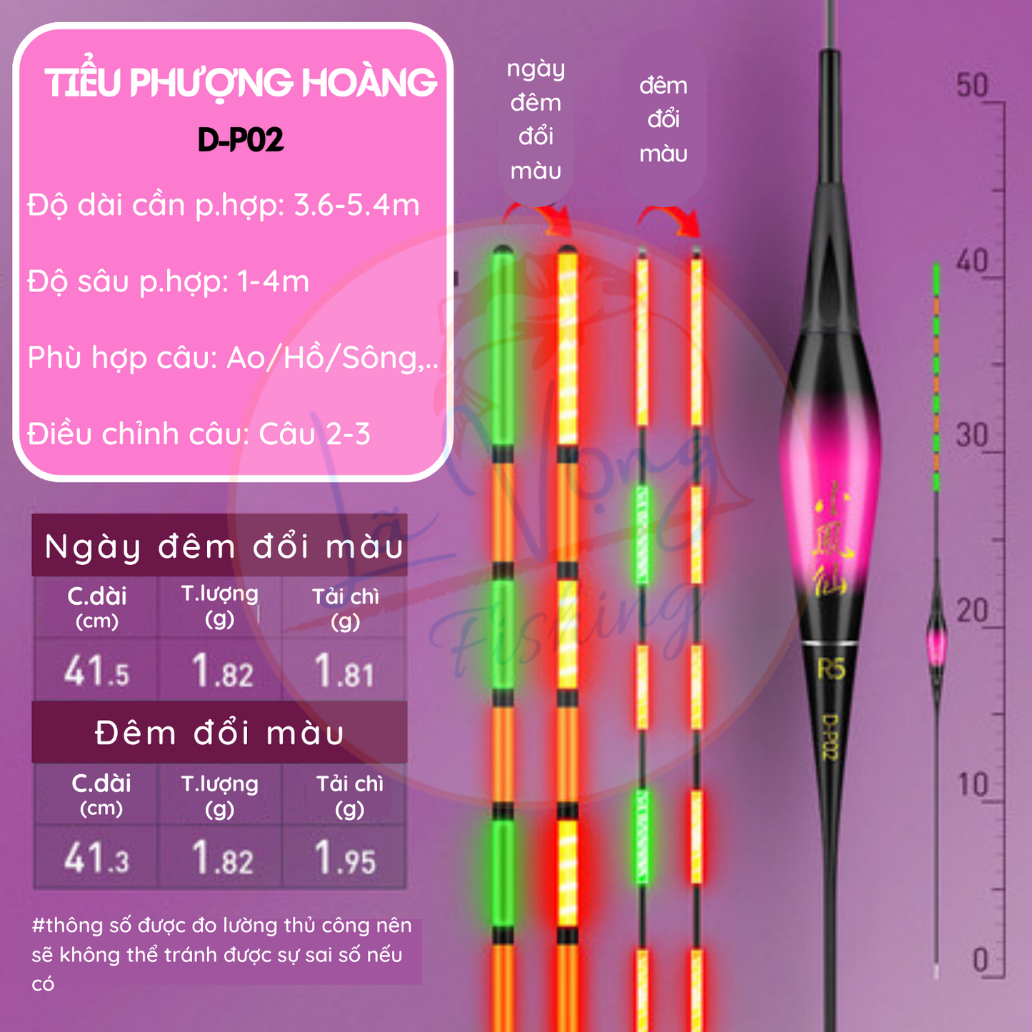 Phao đêm đổi màu Tiểu Phượng Tiên, Phao câu đơn đài cao cấp