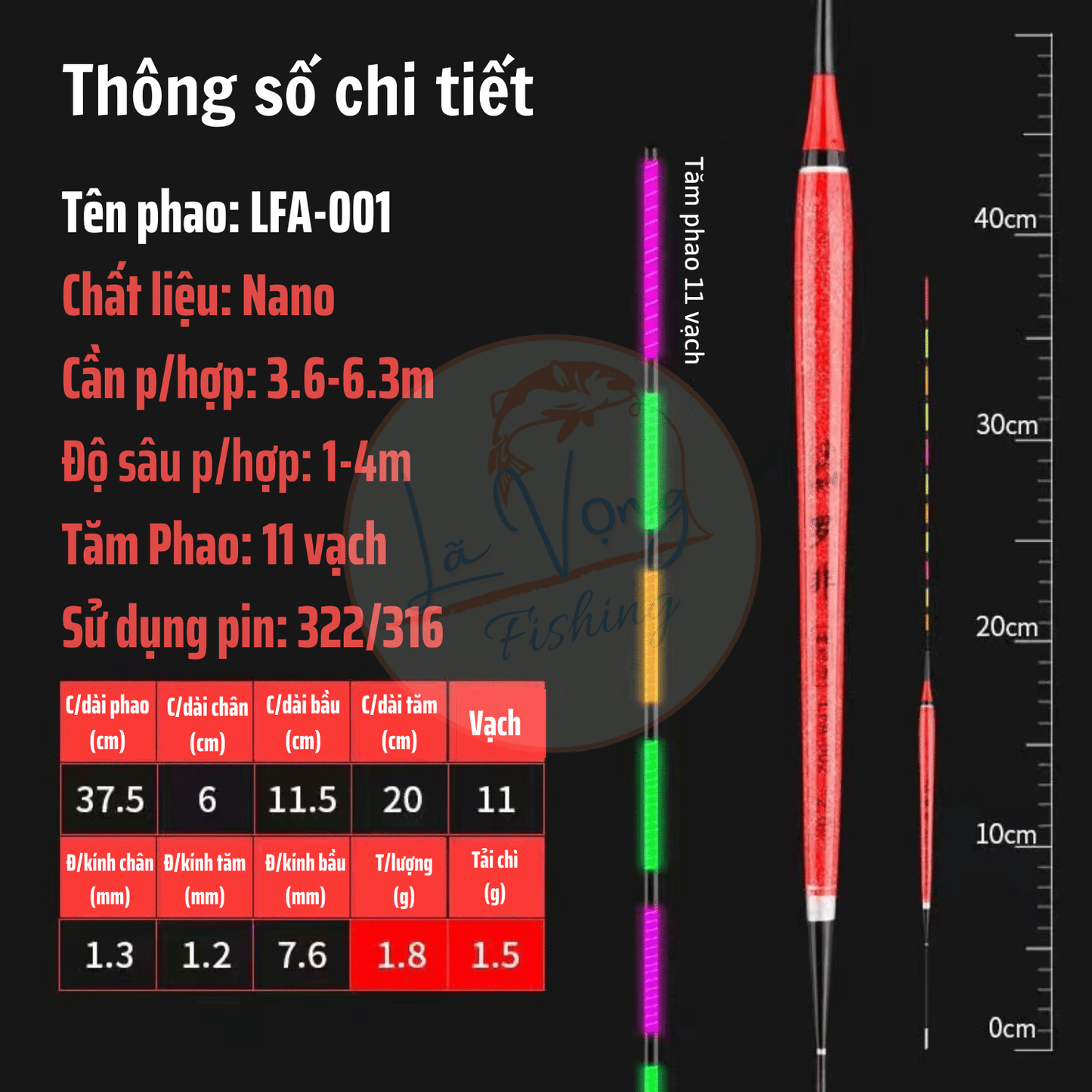 Phao Câu Đài Ngày - Đêm Chuyên Rô Mã LF - Hàng Chính Hãng