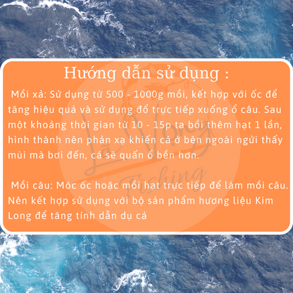 Mồi Câu Cá Trắm Đen Kim Long - dùng để xả hạt tạo ổ giữ cá hoặc làm mồi câu