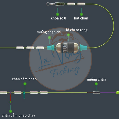 [ 2 bộ trục ] Trục làm sẵn Fuyuan Săn Hàng Quán Quân Cao Cấp, trục buộc sẵn câu cá, chuyên câu đơn đài