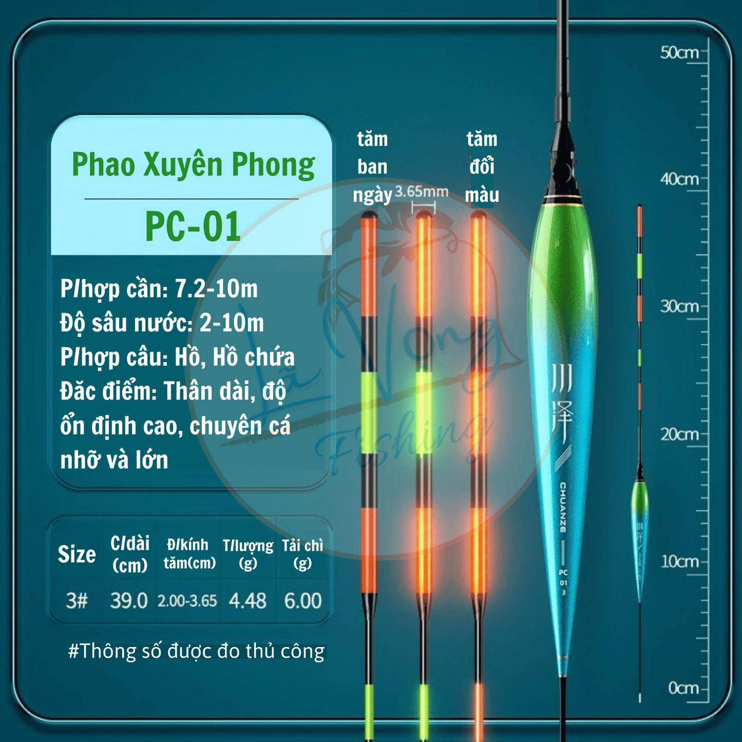 Phao Câu Đài Ngày - Đêm, Xuyên Phong, Phao câu cá cao cấp Mã PC