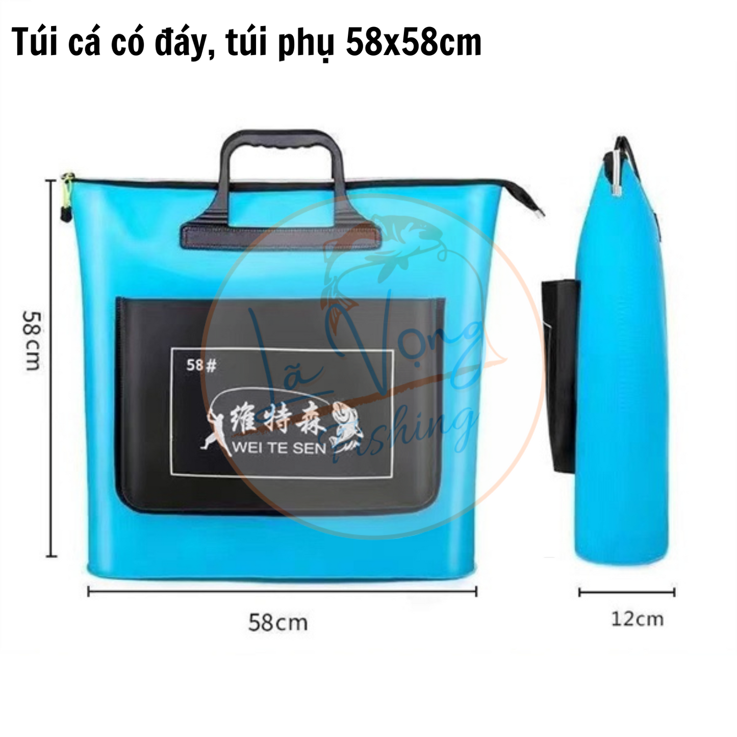 Túi Đựng Cá, Phụ Kiện Có Đáy Size Lớn 52x52cm, 58x58cm