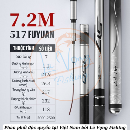 Cần Câu Đơn Đài Tổng Hợp Fuyuan 517, Cần Câu Chính Hãng. Cần Câu Cá Đơn Đài