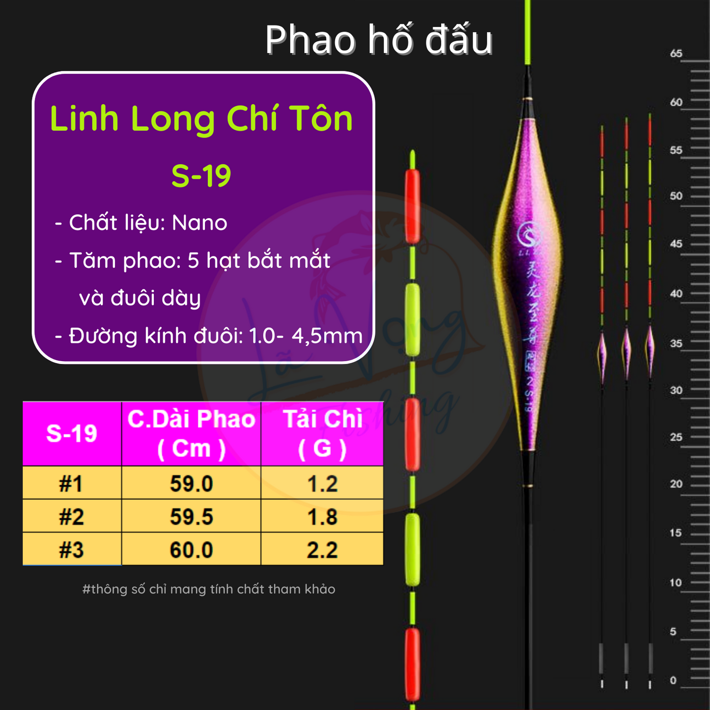 Phao Câu Đài Hố Đấu Linh Long Chí Tôn S-19 Tự Cân - Lã Vọng Fishing