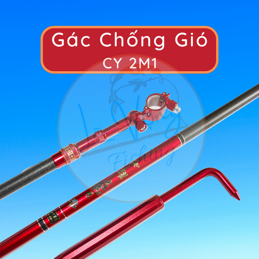 Gác cần phụ chống gió thân carbon ốc hợp kim chống rỉ dài 2m1