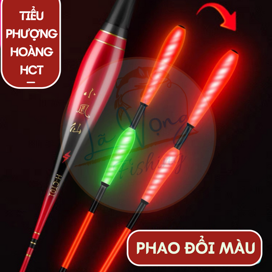 Phao Ngày - Đêm Tiểu Phượng Tiên mã HCT tăm giọt nước, đổi màu thông minh, phao câu đài cao cấp