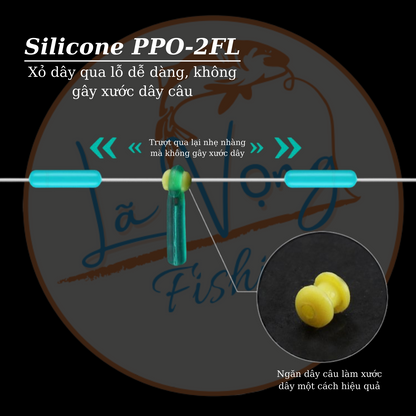 Chân Cắm Phao Câu Cá Silicone AOHU Xanh Trong - Câu Đơn Đài