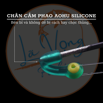 Chân Cắm Phao Câu Cá Silicone AOHU Xanh Trong - Câu Đơn Đài