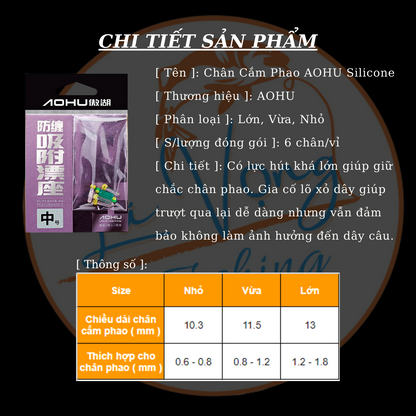 Chân Cắm Phao Câu Cá Silicone AOHU Xanh Trong - Câu Đơn Đài