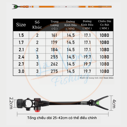 Gác Chống Cần Câu Đài MC Cầm Long Hàng Chính Hãng